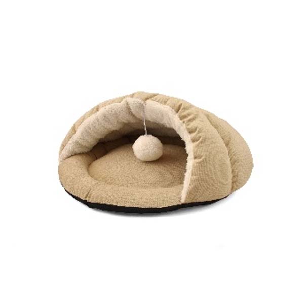 CAMA CUEVA BEIGE CON PELOTA 45x43x25cm