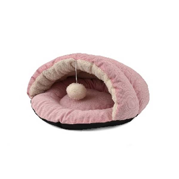 CAMA CUEVA ROSA CON PELOTA 45x43x25cm