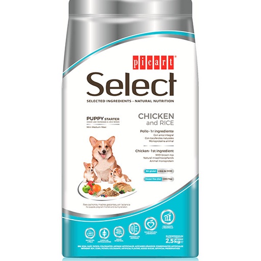 [01024025] SELECT PUPPY STARTER Pollo y Arroz 2,5KG