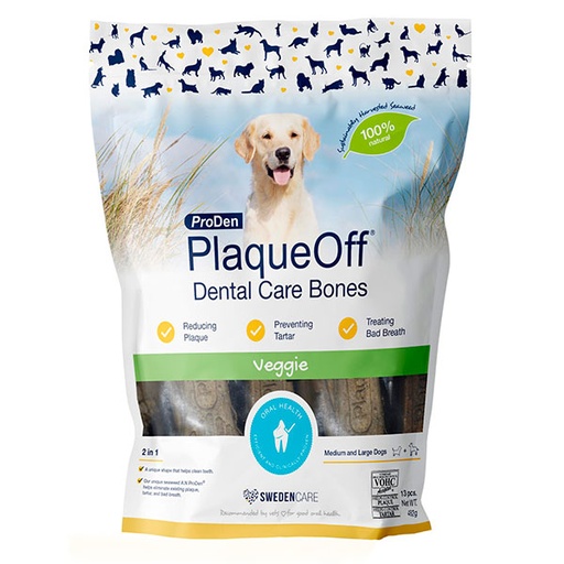 [SW14000207] PLAQUE OFF DENTAL CARE BONES VEGGIE 2 EN 1 (485GR)