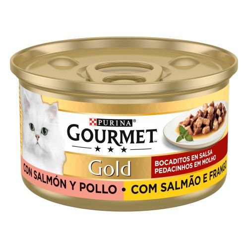 [12132612] GOURMET GOLD Bocaditos con Salmon y Pollo 24x85g