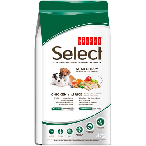 [01013803] SELECT MINI PUPPY Pollo y arroz 3KG