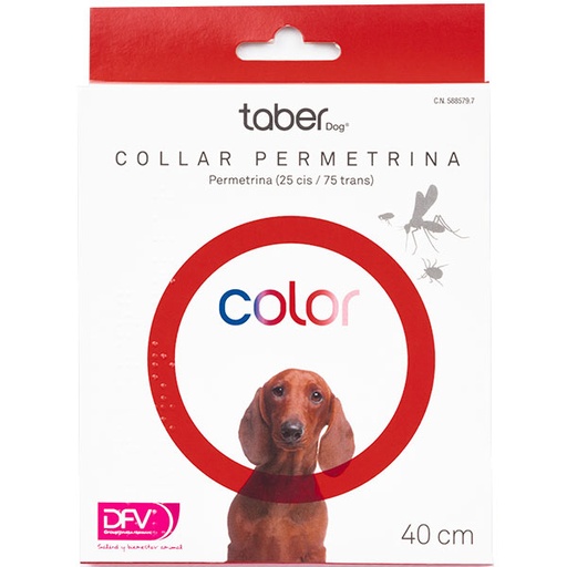 [4220304ESP] TABERDOG COLLAR PERMETRINA ROJO 40cm