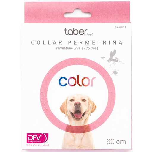 [4220308ESP] TABERDOG COLLAR PERMETRINA ROSA 60cm