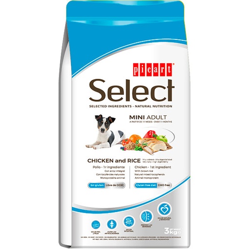 [01008103] SELECT MINI ADULT Pollo y arroz 3KG