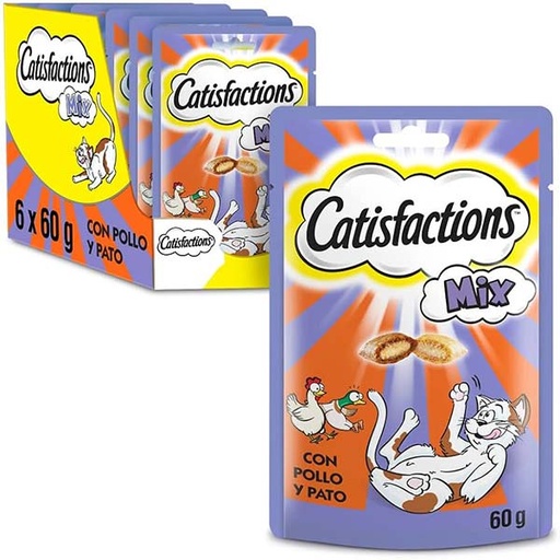 [277523] CATISFACTIONS MIX POLLO&PATO 6x60gr