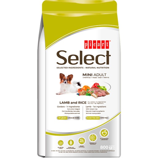 [01021908] SELECT MINI ADULT Cordero y arroz 800gr
