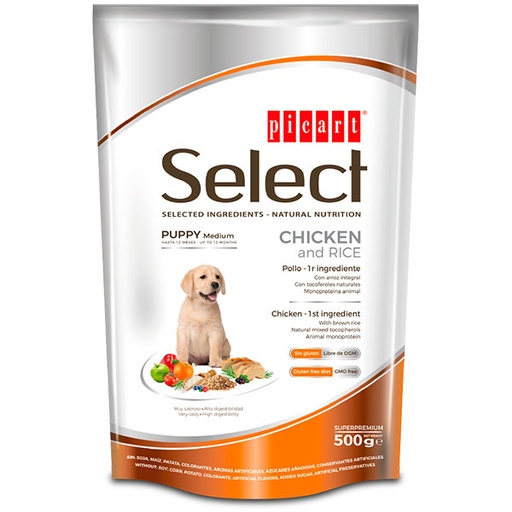 [01022405] SELECT PUPPY Pollo y arroz 500gr