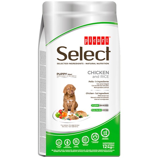 [01022712] SELECT MAXI PUPPY Pollo y arroz 12KG