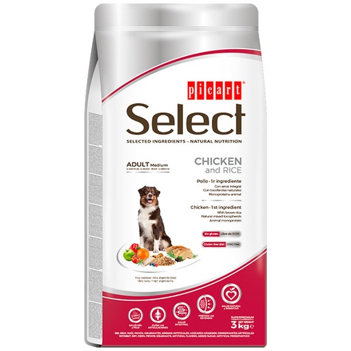 [01005003] SELECT ADULT Pollo y arroz 3KG