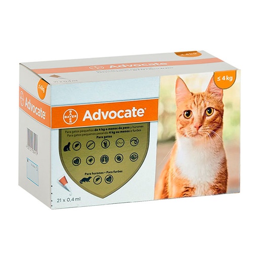 [BA118] ADVOCATE GATO 21 x 0.4ml 0-4 KG