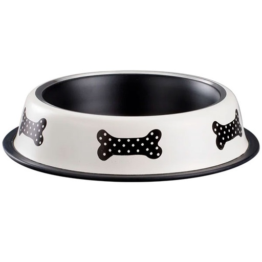 [SS153145] COMEDERO ACERO ANTIDESLIZANTE HUESO 22CM