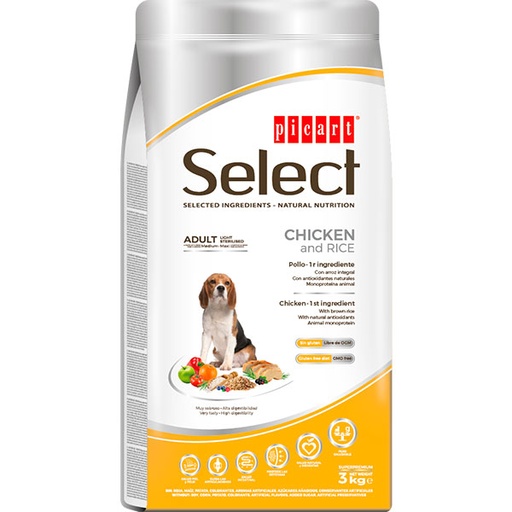 [01004703] SELECT ADULT LIGHT-STERILISED 3KG