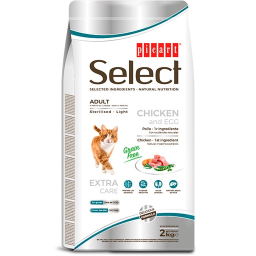 [02013602] SELECT CAT GRAIN FREE - Sterilised y Light 2KG