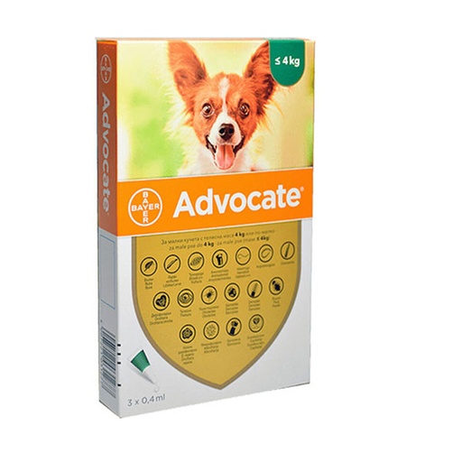 [BA114] ADVOCATE PERRO 3 x 0.4ml 0-4 KG
