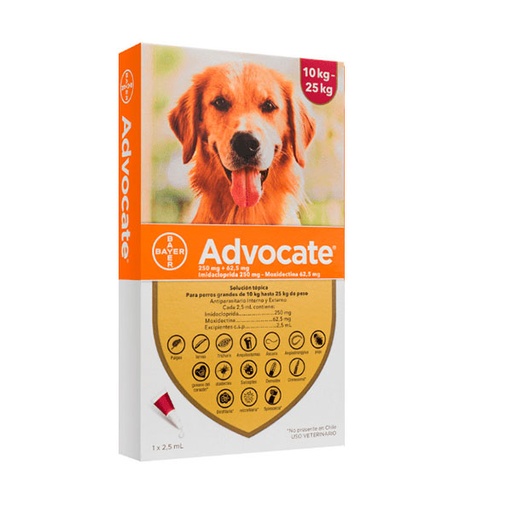 [BA116] ADVOCATE PERRO 3 x 2.5ml 10-25 KG