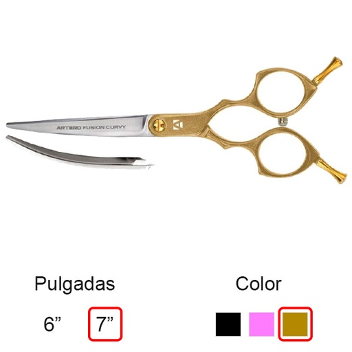 [T46470] ARTERO TIJERAS FUSION CURVY GOLD 7"