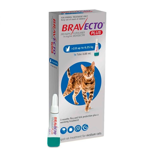 [193180] BRAVECTO PLUS CAT 250MG 2.8-6.5 KG