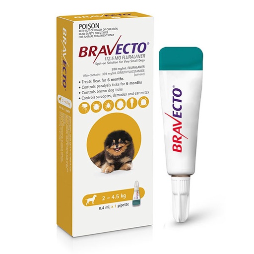 [156877] BRAVECTO SPOT DOG 112,5MG 1PIP (2 4.5kg)