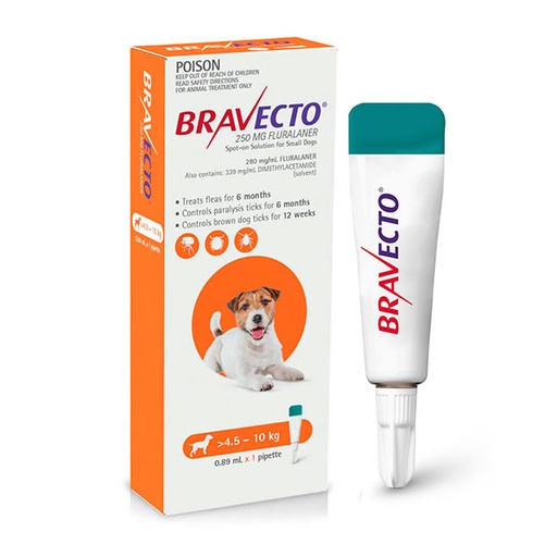 [152702] BRAVECTO SPOT DOG 250MG 1PIP (4.5 10kg)