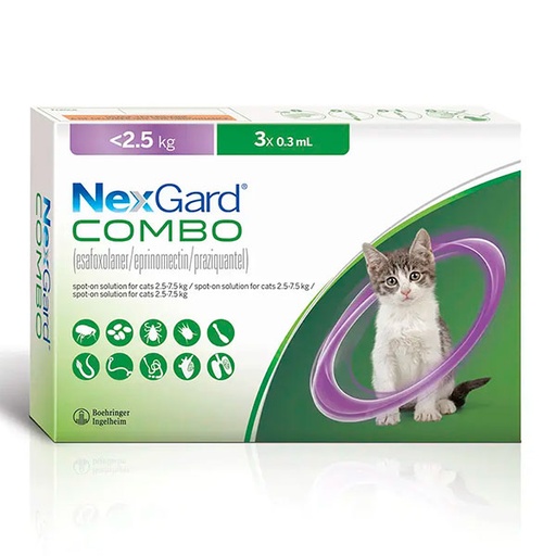 [160001] NEXGARD COMBO GATO <2.5 KG 3 PIPETAS