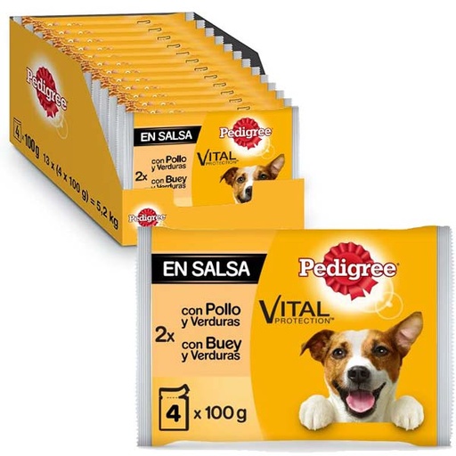 [310253] PEDIGREE POLLO, BUEY Y VERDURAS 13x(4x100g)