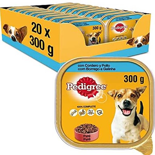 [101909] PEDIGREE TARRINAS CORDERO Y POLLO 20x300gr
