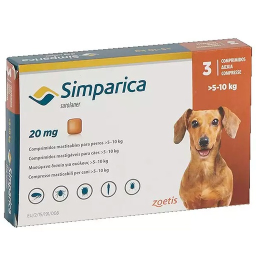 [E00245] SIMPARICA 20mg 5-10KG 3COMP