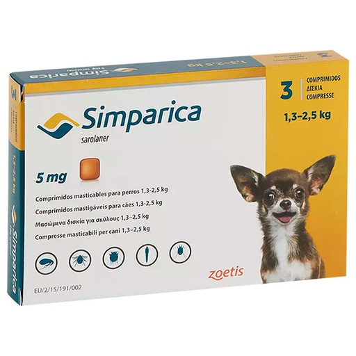 [PF0110000] SIMPARICA 5mg 1.3K-2.5K 3COMP