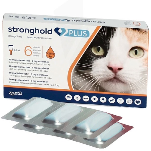 [PF08831071] STRONGHOLD PLUS 30/5MG GATO 2,5-5 KG 6PIP
