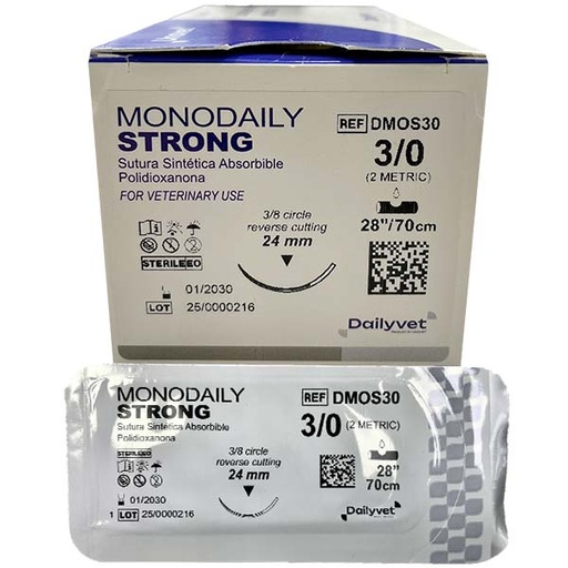 [UV620100] SUTURA MONODAILY STRONG PDO 3/0 70CM(12 UD)