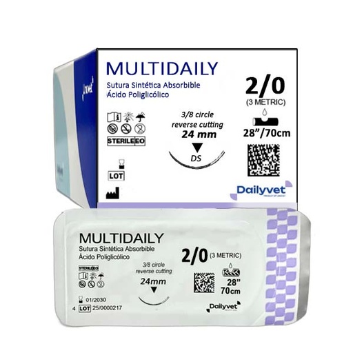 [UVDMU20] MULTIDAILY 2/0 PGA "△" (12ud) SUTURA