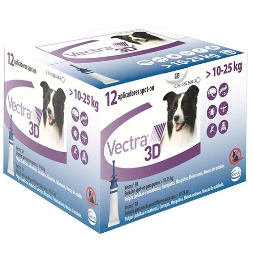 [C66131F] VECTRA 3D M DOG 10-25kg (12p)