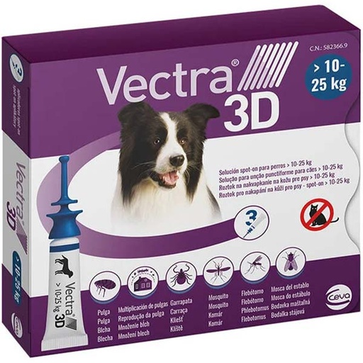 [C66130D] VECTRA 3D M DOG 10-25kg (3p)