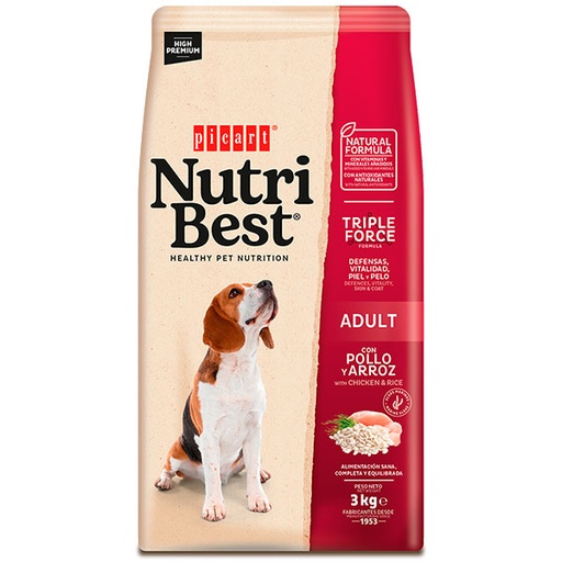 [01418403] NUTRIBEST ADULT Pollo y Arroz 3KG