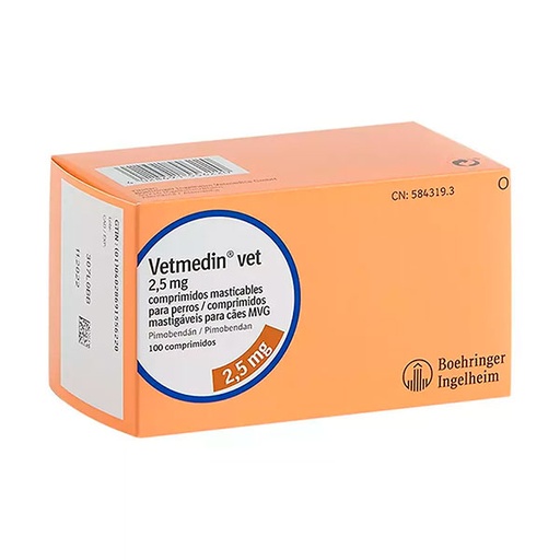 [125699] VETMEDIN MASTICABLE 2.5MG 100 COMP