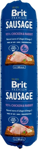 [BR0378] WET EMBUTIDO Pollo y Conejo 12x800 gr