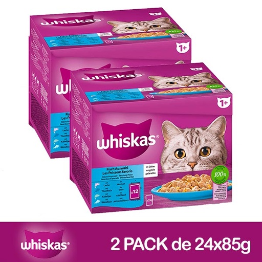 [454643] WHISKAS Multipack Pescado Gelatina 2x(24x85gr)