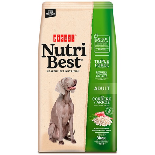 [01418503] NUTRIBEST Cordero y arroz 3KG