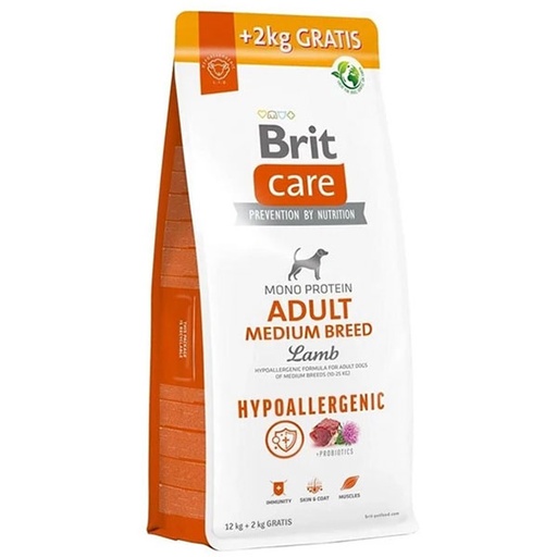 [BR01291] Brit Care Dog Hypoallergenic Medium Cordero 12+2 Kg