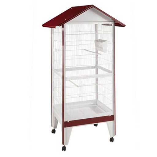 [V1401B] PAJARERA 401 BLANCA-BURDEOS