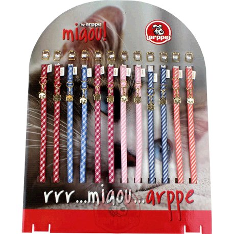 [230401010003] CARTON COLLAR GATO VICHY 12 UDS.