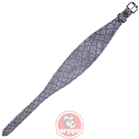 [218206050504] COLLAR GALGO PIEL COCODRILO AZUL
