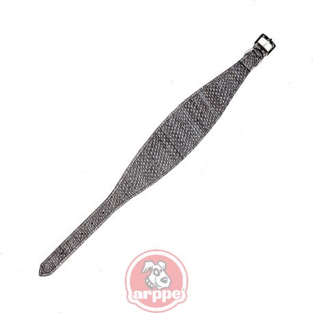 [110906045090] COLLAR GALGO PIEL STEEL & GOLD CRO
