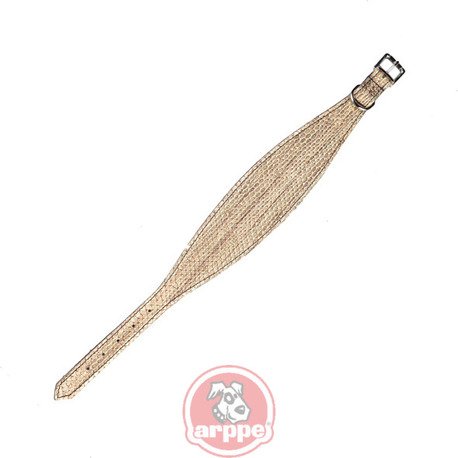 [110906045047] COLLAR GALGO PIEL STEEL & GOLD ORO