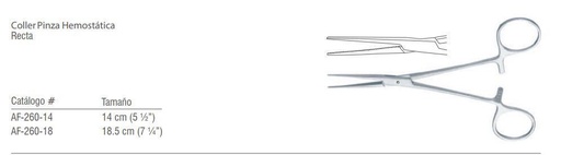 [AF-260-14] COLLER HEMOSTATICA RECTA 14CM 5 1/2"