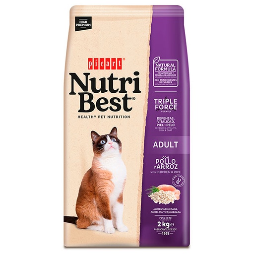 [02419102] NUTRIBEST CAT Pollo y arroz 2KG