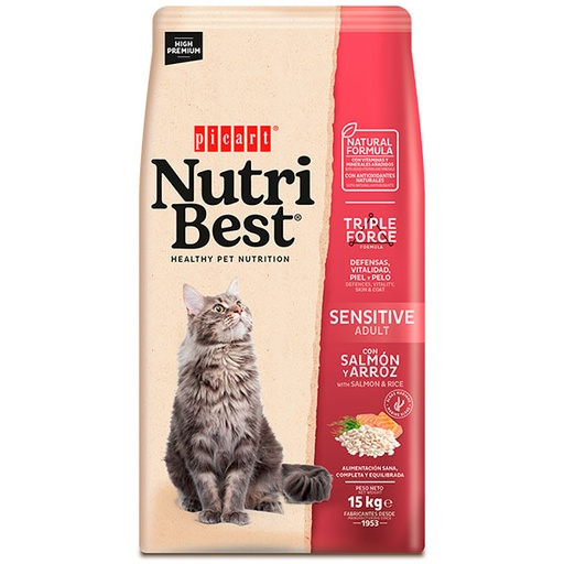 [02414915] NUTRIBEST CAT SENSITIVE Salmon y arroz 15KG