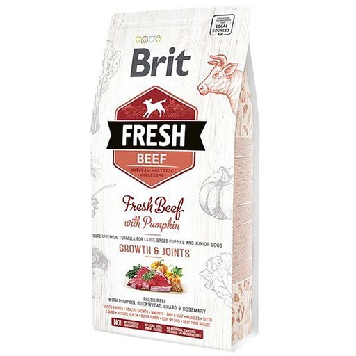 [BR0103] Brit Fresh carne de vaca con calabaza PUPPY LARGE 12kg