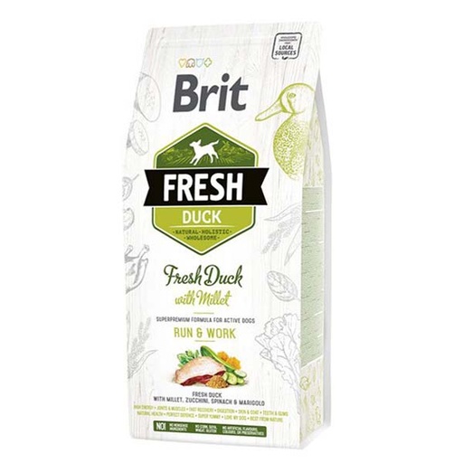 [BR0111] Brit Fresh Pato con Mijo ACTIVE RUN & WORK 12kg
